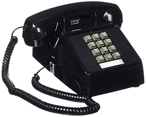 Single Line 2500 Classic Analog Desk Phone with Volume Control, 2 Ports, Handset and Line Cord Included, Black