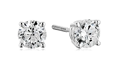 Amazon Collection Amazon Collection AGS Certified 14k White Gold Diamond with Screw Back and Post Stud Earrings (3/4cttw, J-K Color, I1-I2 Clarity)