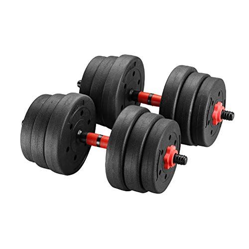 GDY Adjustable 22/33/44/88LBS Exercise Dumbbells Set/Weight Set Strength Training Equipment Barbell for Gym Home Office (55)