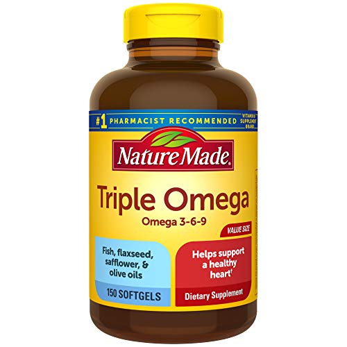 Nature Made Triple Omega 3-6-9 Softgels, 150 Count Value Size for Heart Health† (Packaging May Vary)
