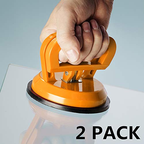 IMT 4.9' Glass Suction Cup Tiles Window Lifter 2 Pack, Power Grip Vacuum Lifter for Glass/Tiles/Mirror/Granite Lifting, Sucker Plate Double Handle Locking