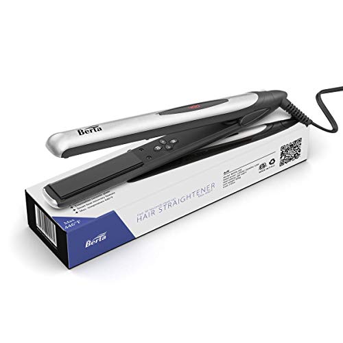 Flat Iron Professional Hair Straightener 1 Inch Ceramic Tourmaline Plates 2 in 1 Straightener and Curling iron Instant Heat Up With Adjustable Temperature LCD Display & Auto Shut Off