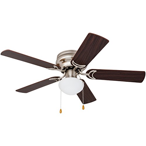Prominence Home 80029-01 Alvina Led Globe Light Hugger/Low Profile Ceiling Fan, 42 inches, Satin Nickel
