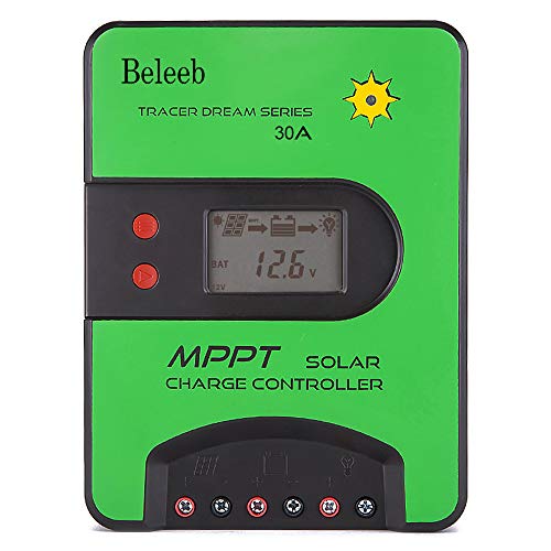 Beleeb 30A 12V/24V MPPT Solar Charge Controller,75V Max Input, PV Limited Power Input,Built-in Operation Log Aand Temperature Compensation