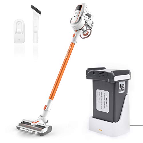 Cordless Vacuum Cleaner, 2 Detachable Batteries 16,000pa Powerful Suction 2 in 1 Stick Handheld Vacuum Cleaner for Hard Floor, Womow W9 Pro