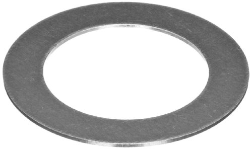 18-8 Stainless Steel Round Shim, Unpolished (Mill) Finish, Annealed, Hard Temper, ASTM A666, 0.016' Thickness, 1' ID, 1-1/2' OD (Pack of 10)