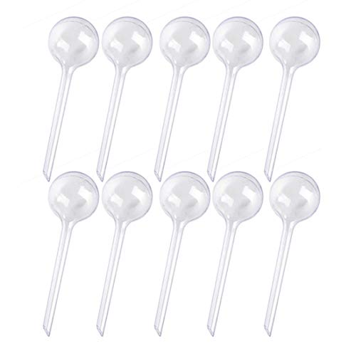Alotm 10Pcs Plant Watering Bulbs, Automatic Self-Watering Globes Plastic Balls Garden Water Device Watering Bulbs for Plant (Large, Clear)