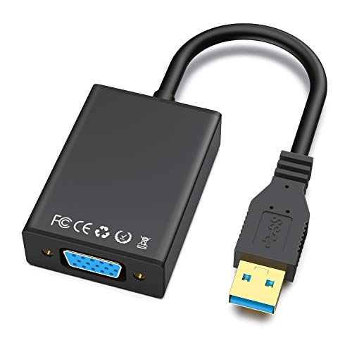 USB to VGA Adapter,ABLEWE USB 3.0/2.0 to VGA Multi-Display Converter Support Resolution 1080p for Win 7/8/8.1/10