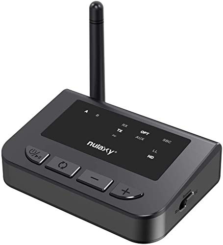 Nulaxy HD Long Range Bluetooth Transmitter for TV, Bluetooth 5.0 Transmitter Receiver Adapter for PC Audio, Home Stereo, Optical Digital, AUX & RCA, No Lip Sync Delay - BR04