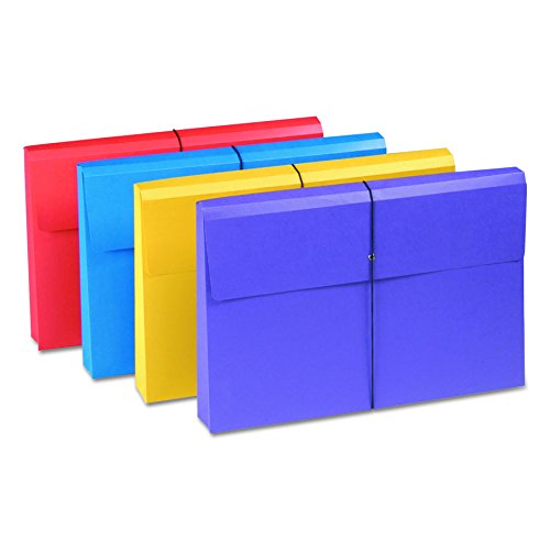 Smead Expanding File Wallet with Antimicrobial Product Protection, Closure, 2' Expansion, Legal Size, Assorted Colors, 4 per Pack (77300)