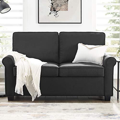 Mainstay Sofa Sleeper with Memory Foam Mattress | No-Tool Easy Assembly, Black