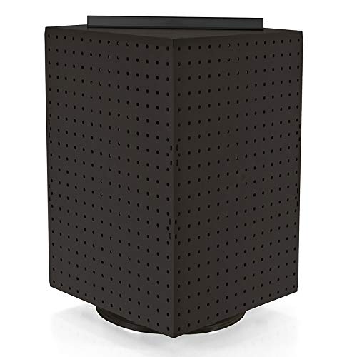 Azar Displays 701414-BLK Pegboard 4-Sided Revolving Counter Display, Black Solid Color