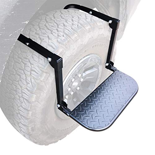 OKLEAD Portable Tire Step for Pickup SUV Tire Mounted Auto Step Over Tire Climber Step fits Max 13.8' Tire, Load Capacity Max 300 Pounds