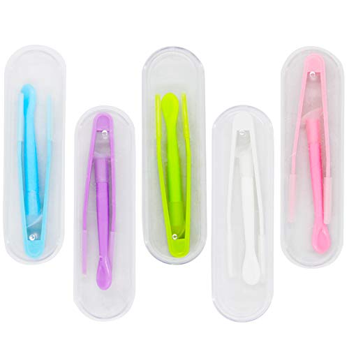 MorTime 5 pcs Portable Contact Lens Stick Tool Case Set (Inserter/Remover+Tweezer with Soft Tip)