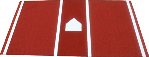 All Turf Mats PBC72144 6' x 12' Clay Baseball/Softball Hitting Stance Mat with Lines and Home Plate