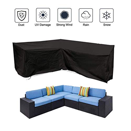 Oslimea Patio V-Shaped Sectional Sofa Cover Waterproof, Outdoor Sectional Furniture Cover Outdoor Sofa Cover L-Shaped Garden Couch Protector 84.6' L (on Each Side) x 34' D x 31.5' H