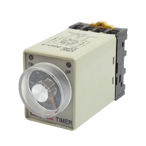 uxcell AC 110V 8P 0-60 Minutes Range Adjustable Delay Timer Time Relay AH3-3 + Base