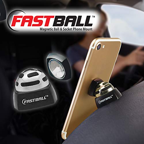 As Seen On TV Fastball Magnetic Car Cell Phone Mount / Holder by BulbHead – Universal 360 Degree Car Dashboard Cellphone Holder - Swivel to Perfect Viewing Position