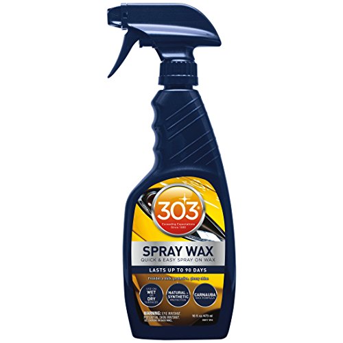 303 Products (30217) Automotive Spray Wax and Quick Detailer with UV Protectant - Car Cleaner with Carnauba Wax- Cleans Water Spots - Repels Dirt, Dust and Debris, 16 fl. oz.