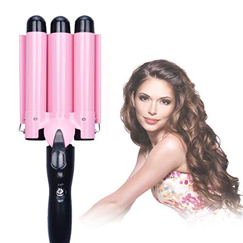 [2020UPGRADED Version] Hair Curling Iron 1 inch 3 Barrel Hair Crimper Ceramic Two Gear Temperature Control Hair Waving Styling Tools