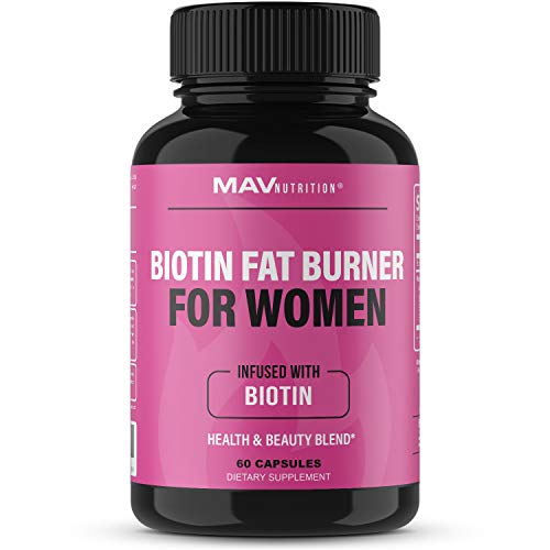 Biotin Fat Burner for Women 5000 mcg Biotin | Supports Weight Loss & Appetite Suppressant Diet Pills with Apple Cider Vinegar, Green Tea Extract | Gluten Free, Non-GMO, Vegetarian Friendly | 60 Count