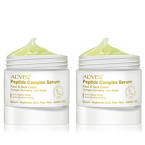 Anti-Aging Cream 2 pcs Peptide Wrinkle Cream,Complex Cream, Anti Wrinkle Serum,Collagen Peptides For Skin and Neck Moisturizer Cream Firming, Tightening, Fights the Appearance of Wrinkles, Fine Lines