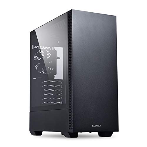 Lian Li Mid-Tower Chassis ATX Computer Case PC Gaming Case w/Tempered Glass Side Panel, Magnetic Dust Filter,Water-Cooling Ready, Side Ventilation and 2x120mm Fan Pre-Installed (LANCOOL 205, Black)