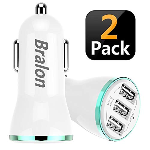 Bralon USB Car Charger[2-Pack],24W/4.8A Rapid Car Charger Compatible with iPhone 12 11 Pro Max/Xs/Xs max/Xr/X/8/7,iPad,Galaxy Note S10/S9/S8 and More
