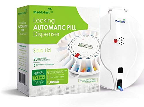 Med-E-Lert™ Premium Locking Automatic Pill Dispenser with Solid White Lid Only