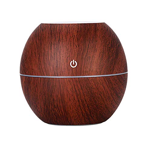 XLSTORE Ultrasound Aroma Diffuser, Wood Humidifier Essential Oil Aromatherapy Machine for Home Office, 130ml (Brown)