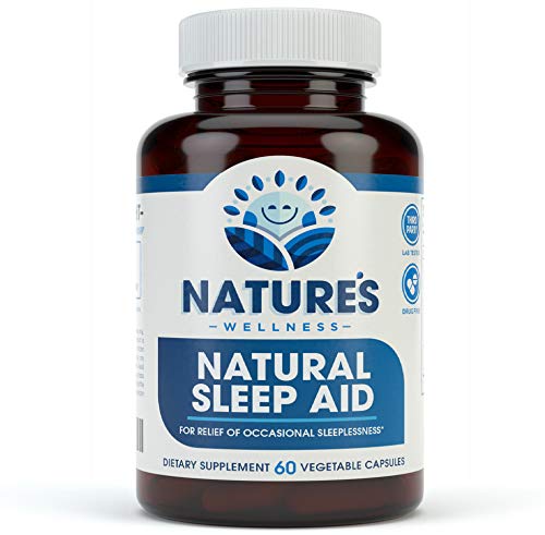 Premium Natural Sleep Aid for Adults - Effective Relief - Non Habit Forming - Wake Up Feeling Refreshed - Proprietary Blend with Melatonin, Tryptophan, Magnesium, Valerian, Chamomile & More - 60 Veg