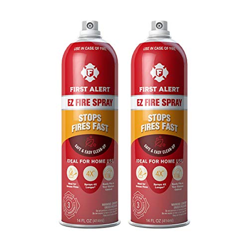 First Alert Fire Extinguisher | EZ Fire Spray Fire Extinguishing Aerosol Spray, Pack of 2, AF400-2