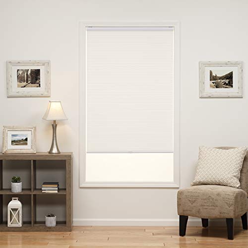 DEZ Furnishings QCWT260480 Cordless Light Filtering Cellular Shade, 26W x 48H Inches, White