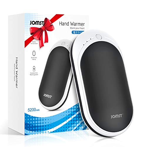 Jomst Hand Warmers, 5200mAh Portable Double-Side Hand Warmers Rechargeable,Helps for Soothe The Pain and Uncomfortable of Arthritis Sufferers, Best Winter Gift (Black) …