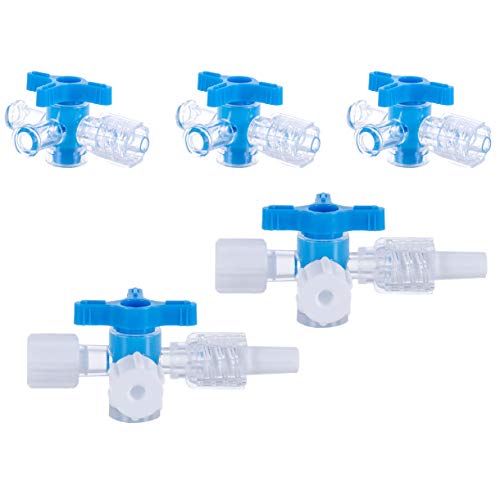 ToToT 5pcs Disposable Medical Three Way Valve 3-Way Stopcocks with Aseptic Cock for School Projects, Hobbies DIY Experimental Research Projects