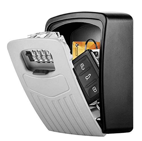 Extra Large Key Storage Security Lock,V-Resourcing Sturdy Wall Mounted Outdoor, Re-settable 4 Digit Combination Lock Box,Share and Secure Keys for Home,Office,Garage etc[Internal size:11.4x8.2x4.8cm]