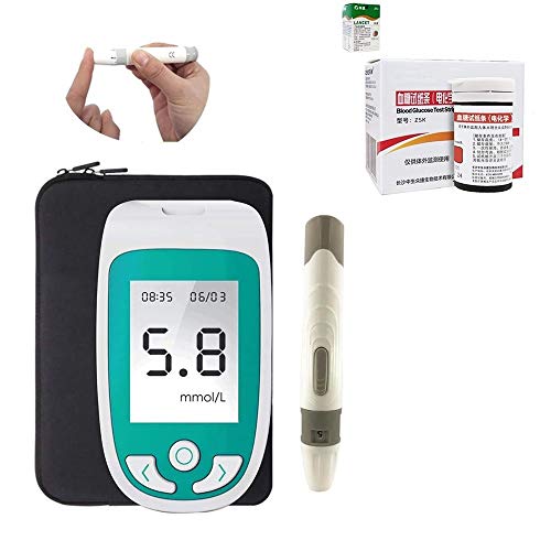 3 in 1 Cholesterol Test Meter, Blood Glucose Uric Acid Analyzer Monitor Device Detector Household with Test Strips (Color : Tester+25 PCS Blo Glu Strips)