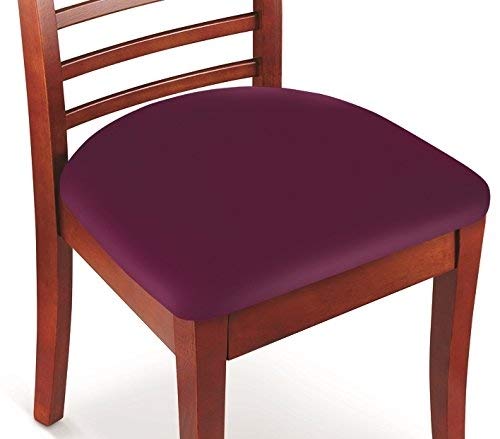 KLEEGER Chair Covers Protective & Stretchable: Fits Round Square Chairs Kids, Pets, Set Of 2 (Burgundy)