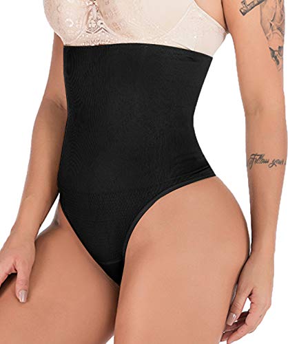 Hioffer 328 Women Waist Cincher Girdle Tummy Slimmer Sexy Thong Panty Shapewear Black