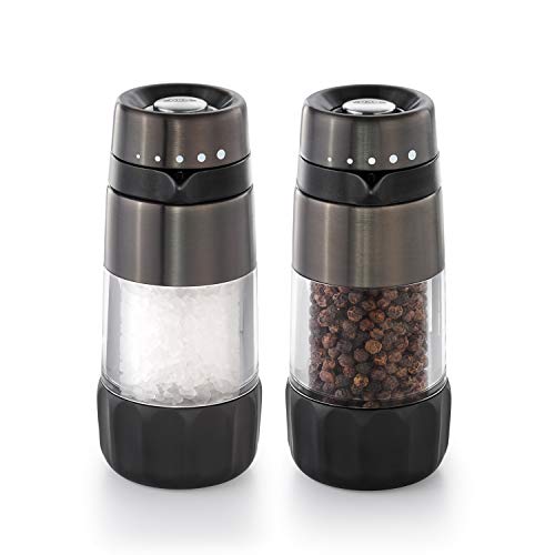 OXO Good Grips Salt & Pepper Grinder Set, Black Stainless Steel