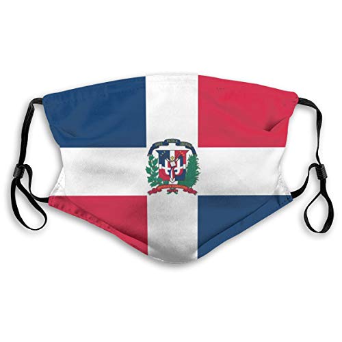 Dominican Republic Flag Dust Washable Reusable Filter and Reusable Mouth Warm Windproof Dust Cotton Face