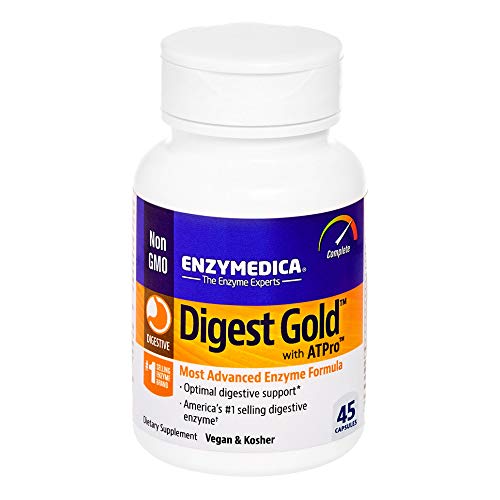 Enzymedica, Digest Gold with ATPro, Daily Digestive Support Supplement with Enzymes and ATP, 45 Capsules (FFP)