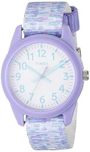 Timex Girls TW7C12200 Time Machines Purple/White Sport Elastic Fabric Strap Watch