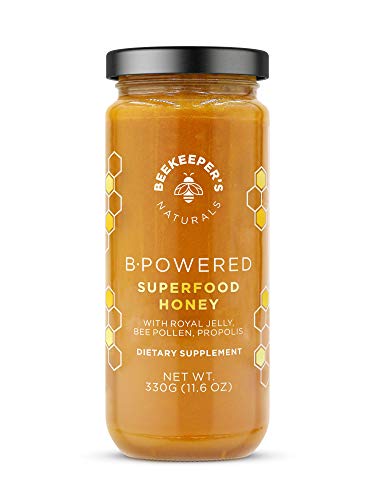 BEEKEEPER'S NATURALS B.Powered - Fuel Your Body & Mind, Helps with Immune Support, Mental Clarity, Enhanced Energy & Athletic performance - Propolis, Royal Jelly, Bee Pollen, Honey (11.6 oz)