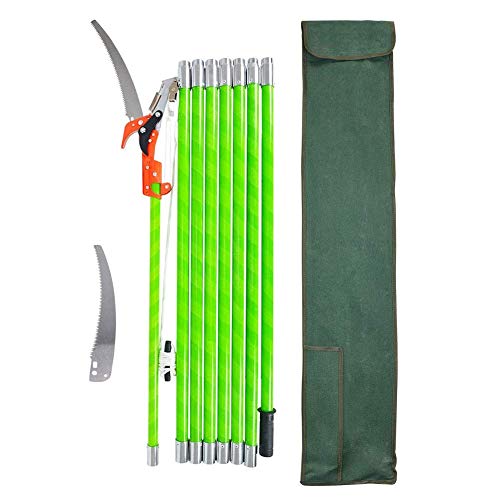 HiHydro 26 Foot Tree Trimmer Pole Manual Pruner Cutter Set Extension Cut Tree Branch Garden Tools Loppers Hand Pole Saws
