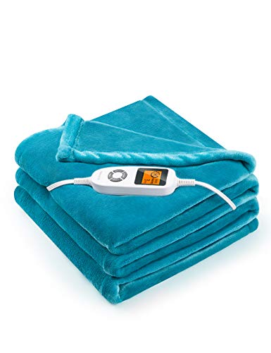 Electric Heated Blankets, Homech 72' x 84' Full Size Electric Throws with Double-Layer Flannel, Fast Heating with 10 Heating Levels, 12 Hour Auto-Off, Overheating Protection, Machine Washable