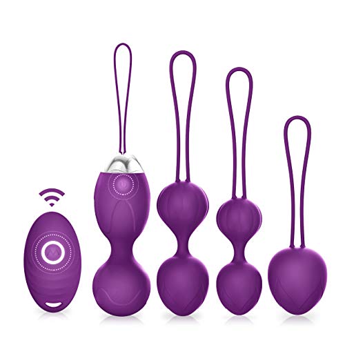 Kegel Balls - ACVIOO Ben Wa Balls 5 in 1 Kegel Exercise Weights Pelvic Floor Exercises Bladder Control Device for Women Post Pregnancy Recovery & Control with Training Kit for Women(Purple)