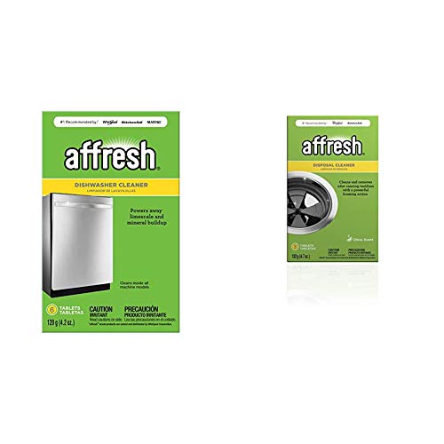 Affresh Dishwasher Cleaner | Formulated to Clean Inside All Machine Models, 6 Tablets & Garbage Disposal Cleaner | Removes Odor Causing Residues, U.S. EPA Safer Choice Certified, 3 Tablets