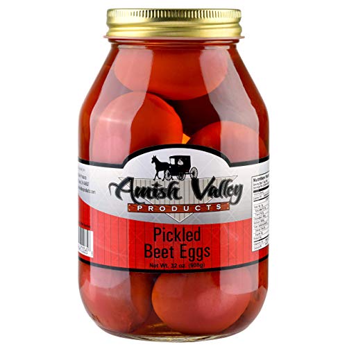 Amish Valley Products Pickled Eggs in Beet Juice Quart Glass Jar (1 Quart Jar - 32 oz)