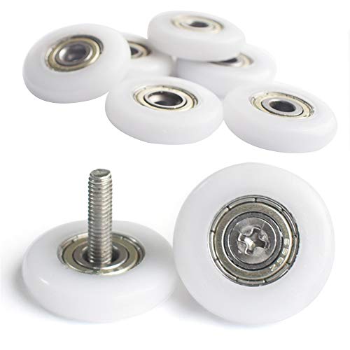 Shower Wheels Shower Rollers Shower Door Runners Shower Door Roller Shower Runners Shower Cubicle Wheels 8pcs with Screws (23mm)